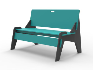 Скамейка из полиэтилена со спинкой