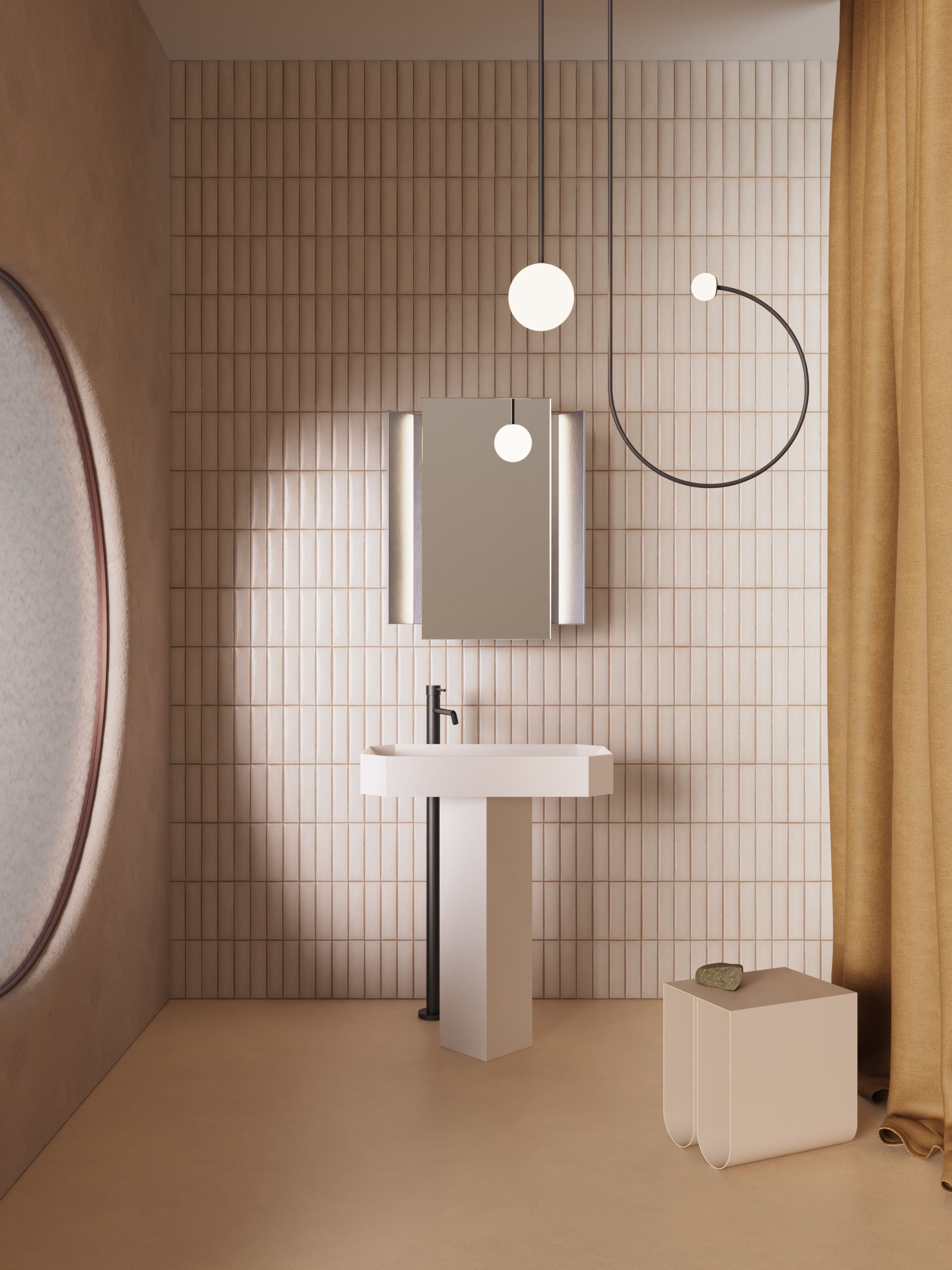 Прямоугольное зеркало со встроенным настенным освещением Ex.T оригами ARCH-00083005 - Вид №1