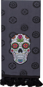 10644438 KAY DEE DESIGNS Полотенце кухонное Kay Dee Designs "Череп" 46х71см, хлопок (тёмно-серое) Ткань