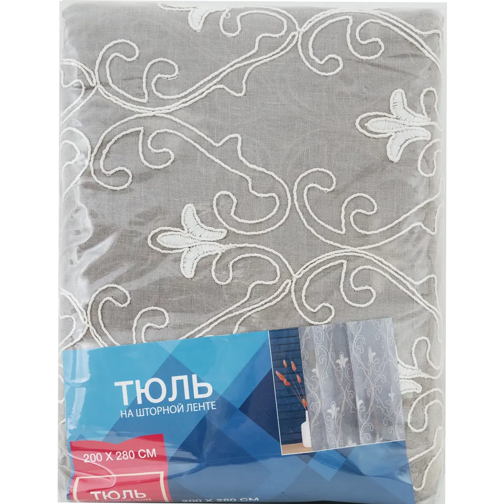 Тюль на ленте «Лилия» 200x280 см цвет серый GARDEN STLM-2122353 - Вид №5