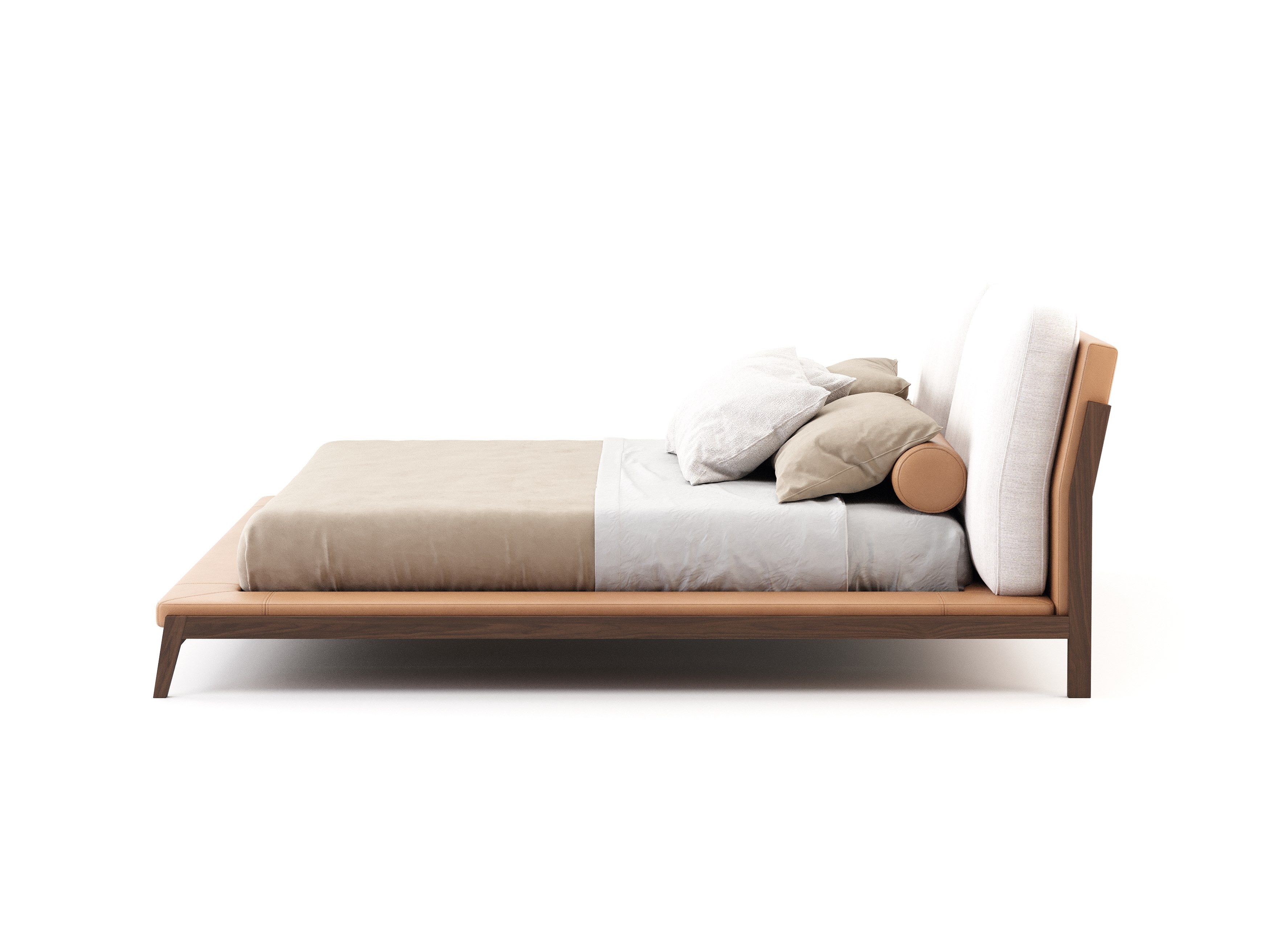 Двуспальная кровать из верблюда с мягким изголовьем Stylish Club Milos ARCH-00047409 - Вид №23