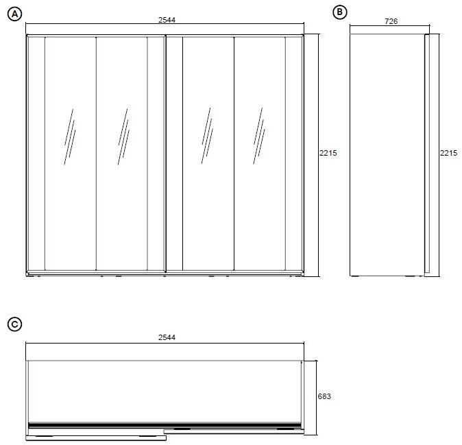 Enza Home Шкаф с раздвижными дверцами с ящиками Netha sun-id-1478684 - Вид №2
