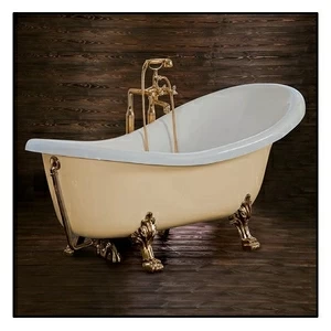 Ванна Akcjum Rectime 175 WR-01-01-Br-N овальная бежевая с золотыми ножками