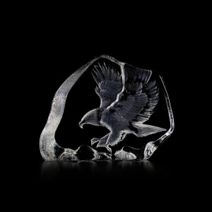 33894 Скульптура из прозрачного хрусталя "Парящий орёл", 225/170 мм. Maleras