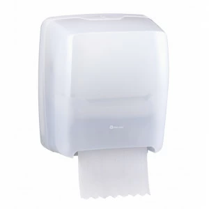 CHB301 HARMONY AUTOMATIC MAXI механический диспенсер для рулонов бумажных полотенец, пластик, прозрачный белый Merida