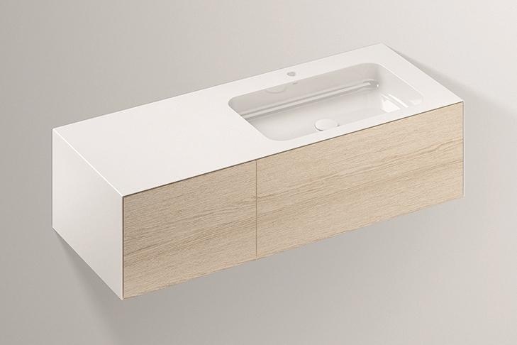 5159816000 Умывальник с тумбой, wp.folio9, белая, proshield, под дерево, матовый дуб Alape серия FO (Folio) 