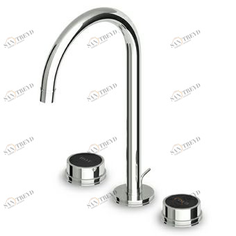 ZSV402.CN Смеситель для раковины на 3 отверстия с аэратором, слив 1 1/4 ", гибкие соединения. Zucchetti Savoir 
