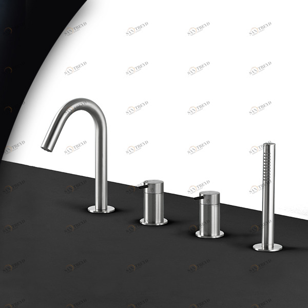 Смеситель для ванны матовая сталь с черной ручкой Toki Radomonte TKI16SCIL22