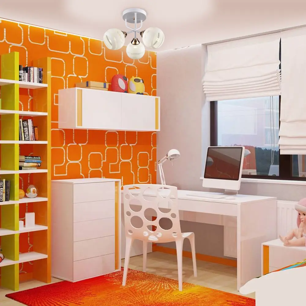 Люстра потолочная Люцерна КС30089/3C, 3 лампы, 9 м², цвет белый КЛЮЧНИК STLM-2022436 - Вид №1