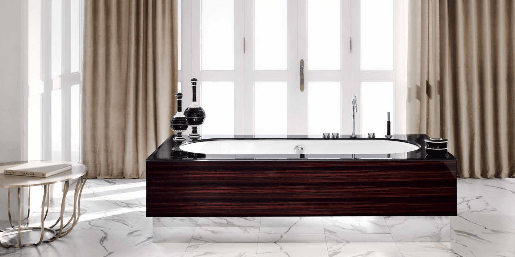 Комбинация ванной комнаты F03 в отделке VETRO extrachiaro nero MILLDUE FOUR SEASONS FOURSEASONS03 - Вид №2