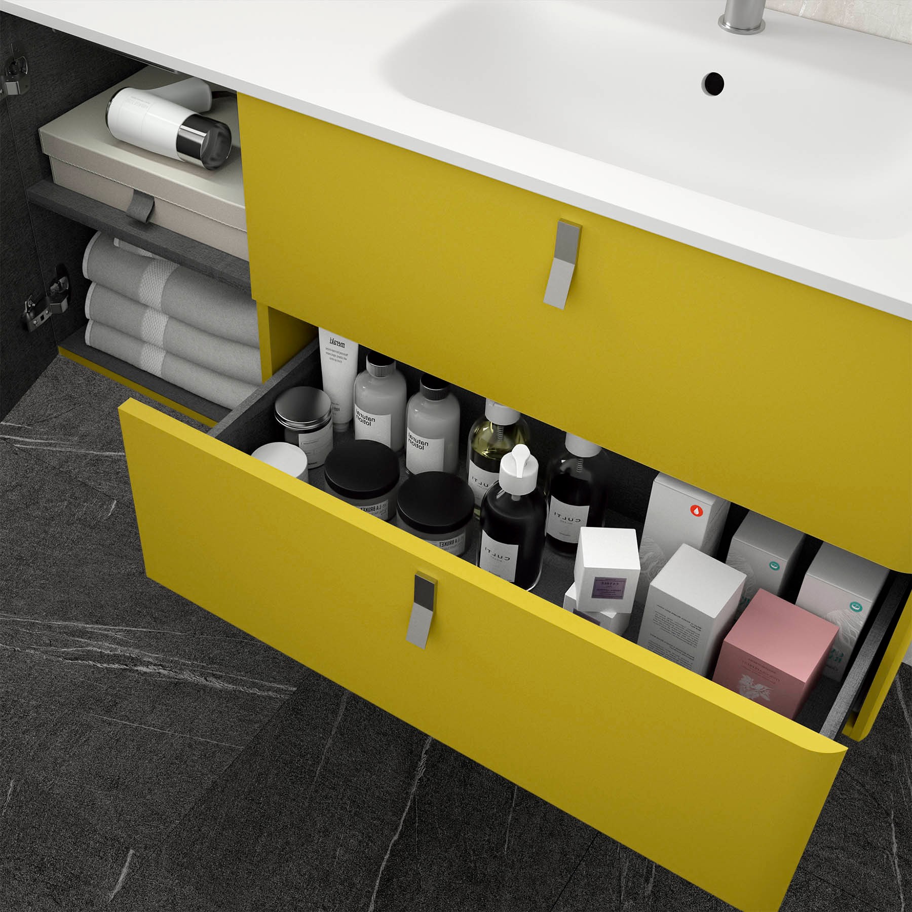 24667 SALGAR Мебель для умывальника UNIIQ 900 левая VERDE ÁCIDO Verde ácido  - Вид №4