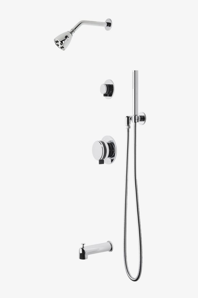 DBSP13 Душевая кабина с балансировкой давления в децибелах с головкой 2 3/4 дюйма, ручным душем, изливом ванны и ручкой-переключателем Waterworks 