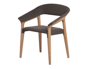 Кресло из ясеня и ткани с подлокотниками