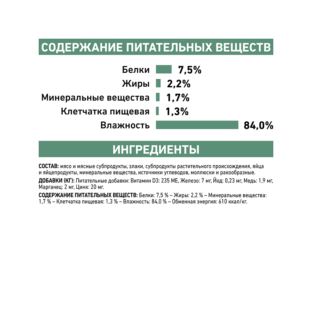ПР0053537 Корм для кошек Vet Diet Satiety Weight Management при ожирении пауч 85г ROYAL CANIN  - Вид №6