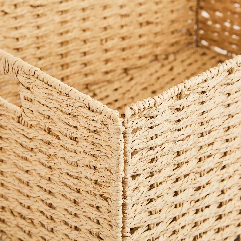 Корзина с крышкой для хранения 45x21x33 см бумага цвет бежевый SPACEO Kub STLM-2198218 - Вид №5