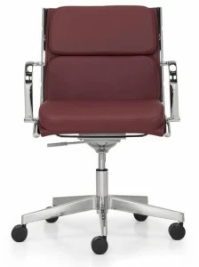 Quinti Sedute Регулируемое по высоте офисное кресло из кожи с 5 спицами и подлокотниками Season