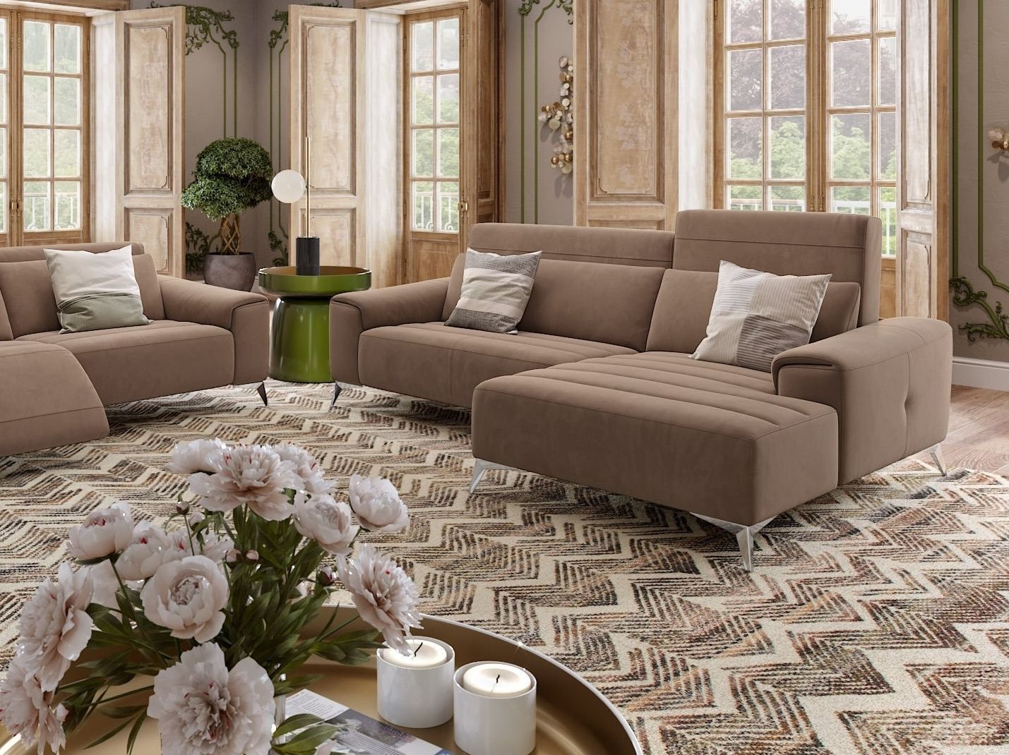 Угловой диван из ткани Sofanella Bella ARCH-00030371 - Вид №2