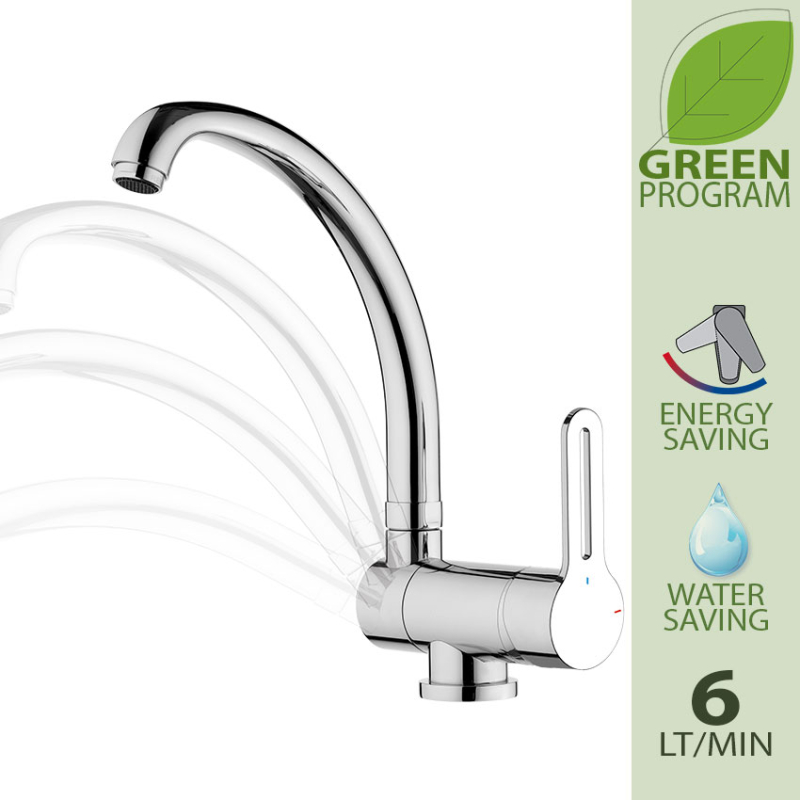 SRE614RLT6 Смеситель для мойки DANIEL RUBINETTERIE Smart GREEN - Вид №3