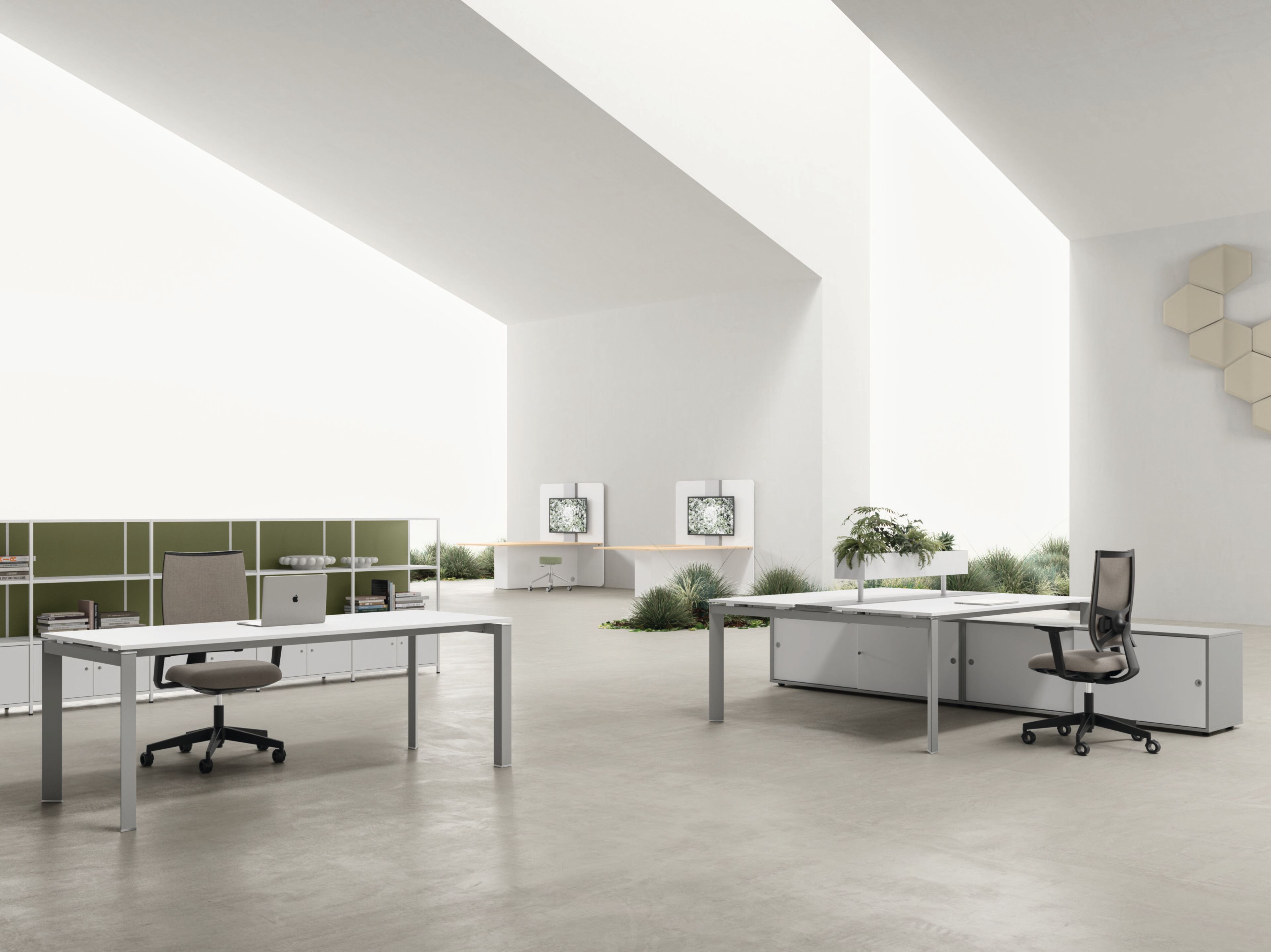 Секционная рабочая станция из меламина и металла DVO Entity ARCH-00058643 - Вид №1