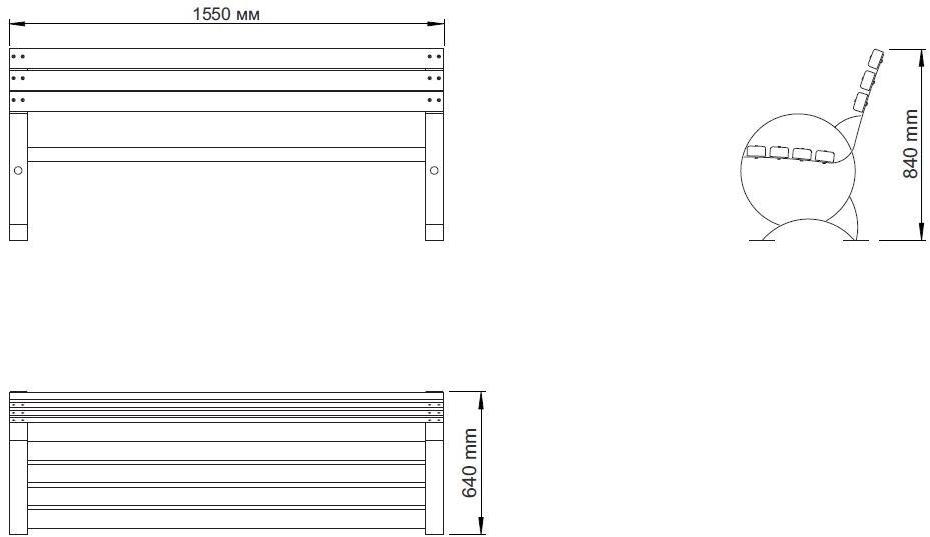 ENCHO ENCHEV - ETE Скамья из дерева и металла со спинкой  48  - Вид №6