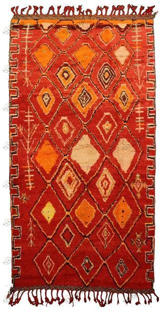 AFOLKI Прямоугольный шерстяной коврик с длинным ворсом и узором Azilal Taa753be