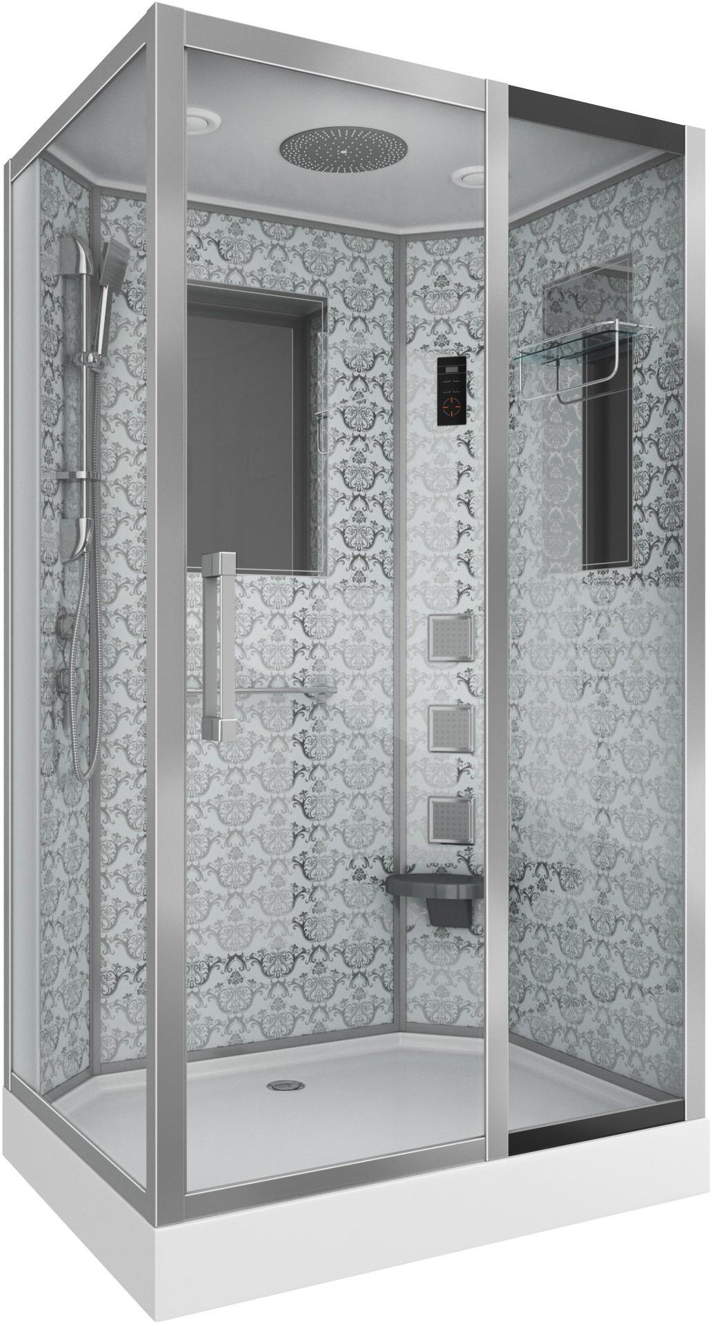 Душевая кабина NG-7711WR (900x1200х2150) низкий поддон стенки БЕЛЫЕ Niagara Luxe