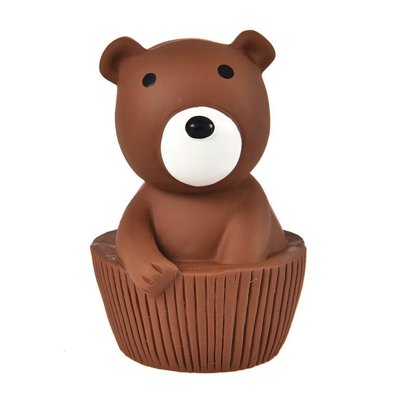 ПР0050063 Игрушка для собак Медвежонок с пищалкой 11см латекс коричневый Foxie 