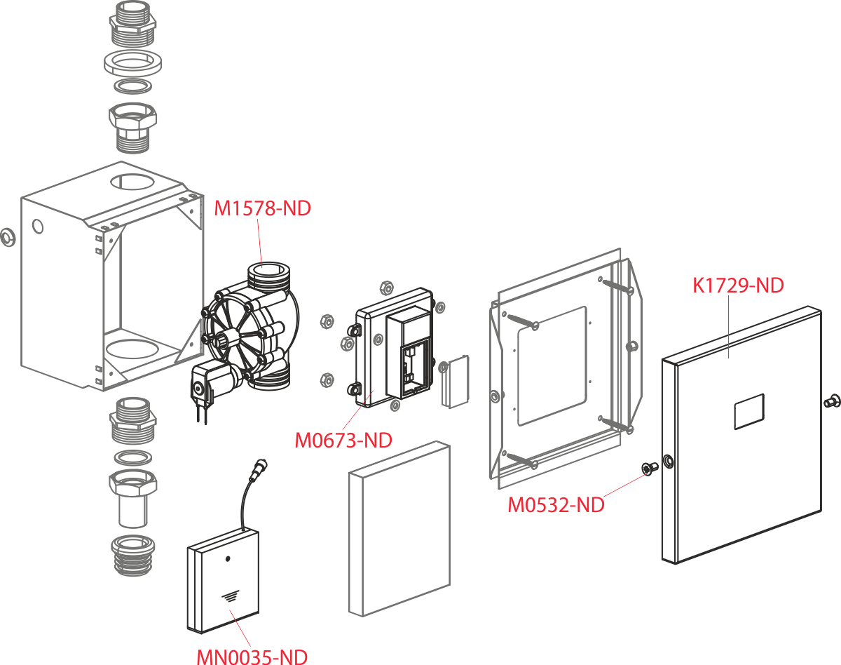 Устройство автоматического смыва для унитаза, металл, 6 B (подключение к аккумулятору) ALCAPLAST ASP3KB - Вид №2