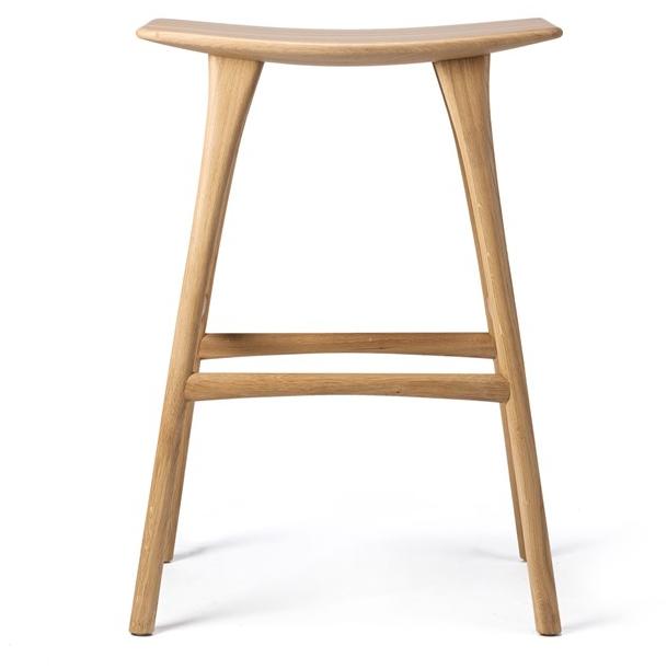 Ethnicraft Табурет из тикового дерева с подставкой для ног  53034/53041  - Вид №1