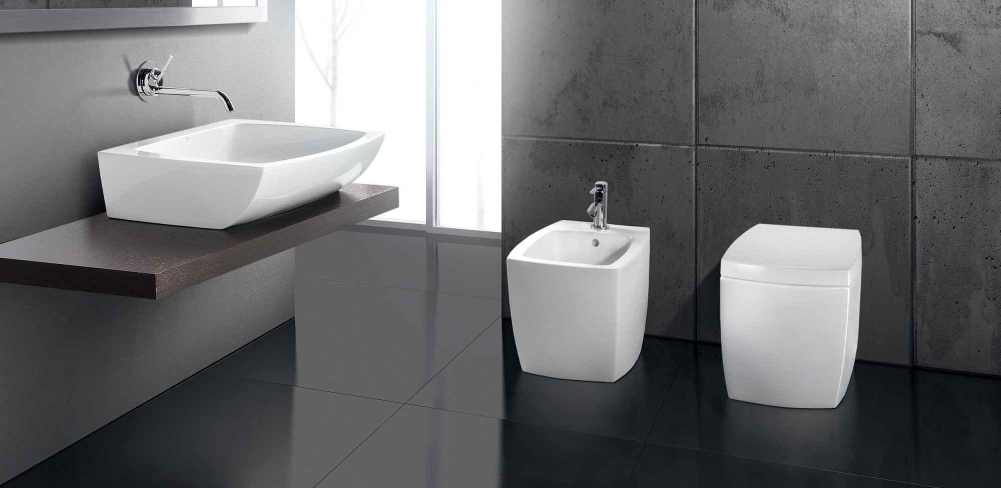 S502T1R1V0.100 Биде приставное напольное A. e T. Italia SQUARE Белый глянцевый AeT ITALIA - Вид №1