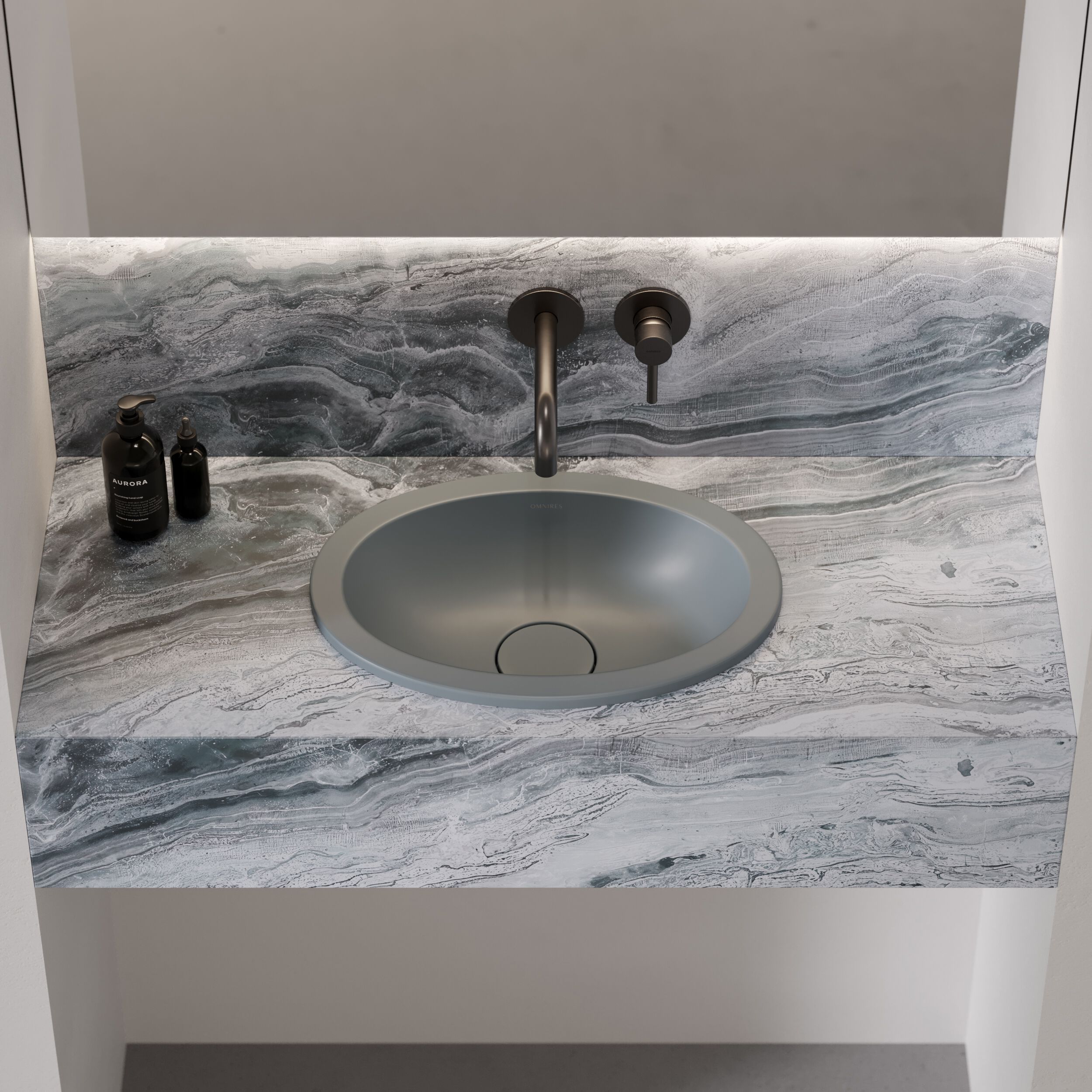 Встраиваемый умывальник из Овального композитного материала OMNIRES SHELL M+ SHELLUP ARCH-00152537 - Вид №42