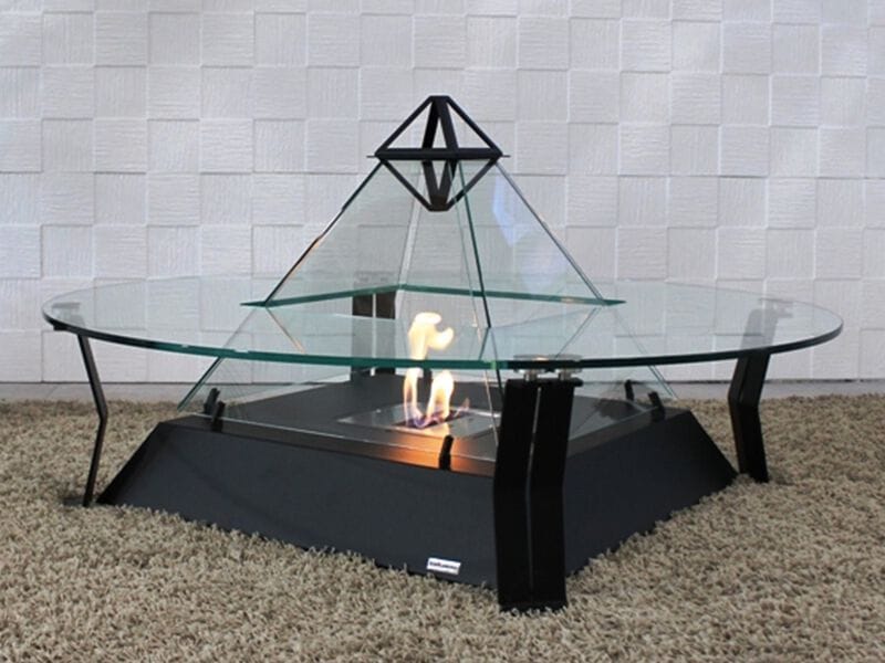 Стеклянный журнальный столик для каминов на биоэтаноле bioKamino CRYSTAL LOUVRE ARCH-00103430