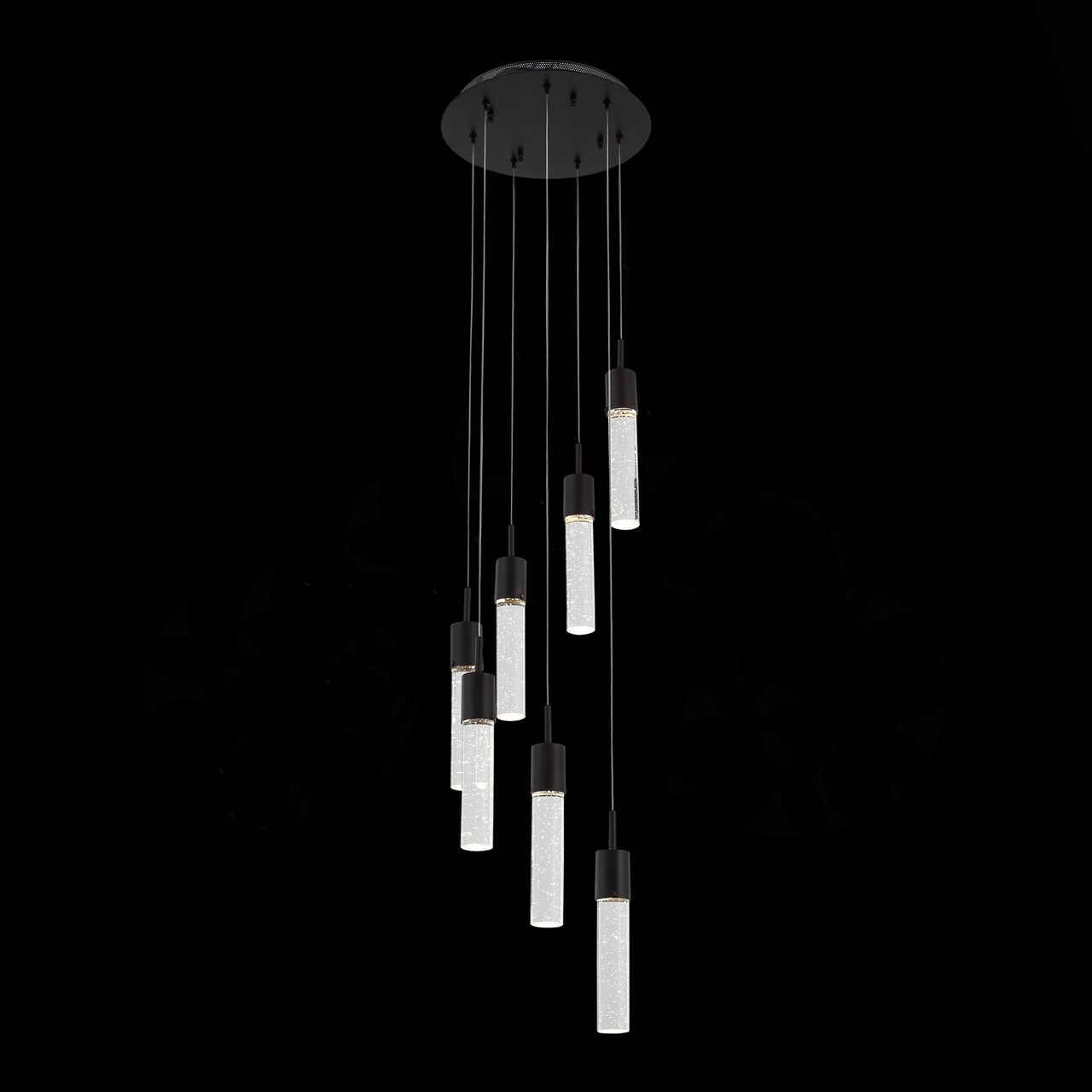 Подвесная светодиодная люстра ST Luce Fase SL215.403.07 ST LUCE ДИЗАЙНЕРСКИЕ, FASE CLEAR 108710 Черный  - Вид №2