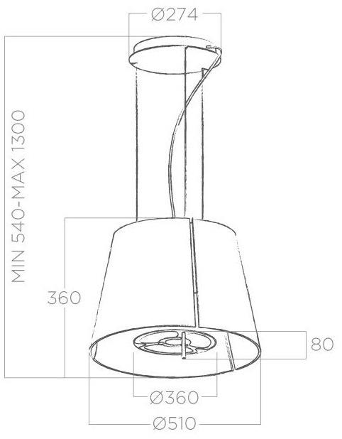 Elica Островная вытяжка из нержавеющей стали и стекла sun-id-1380525 - Вид №2