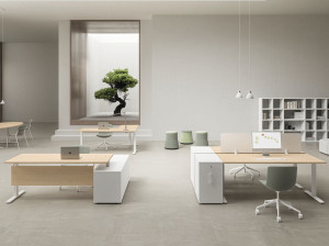 Секционная рабочая станция из меламина и металла