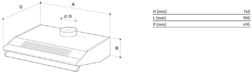 Vortice Настенная стальная вытяжка со встроенной подсветкой Vortex 20024 - Вид №1