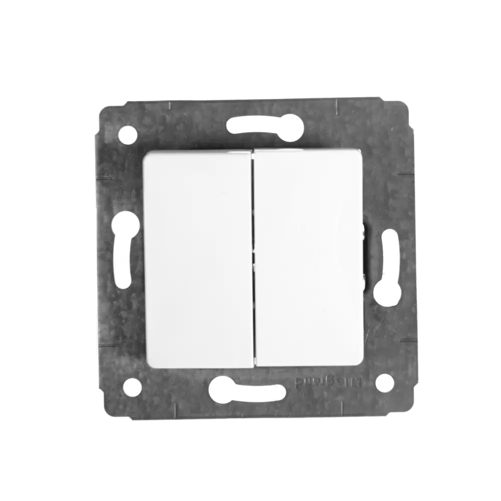 Выключатель встраиваемый Legrand Cariva 2 клавиши, цвет белый STLM-2131397