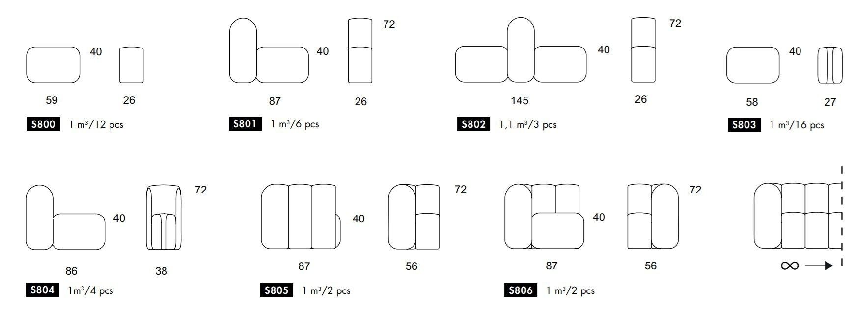 Модульная ткань пуф Bla Station ARCH-00089077 - Вид №8