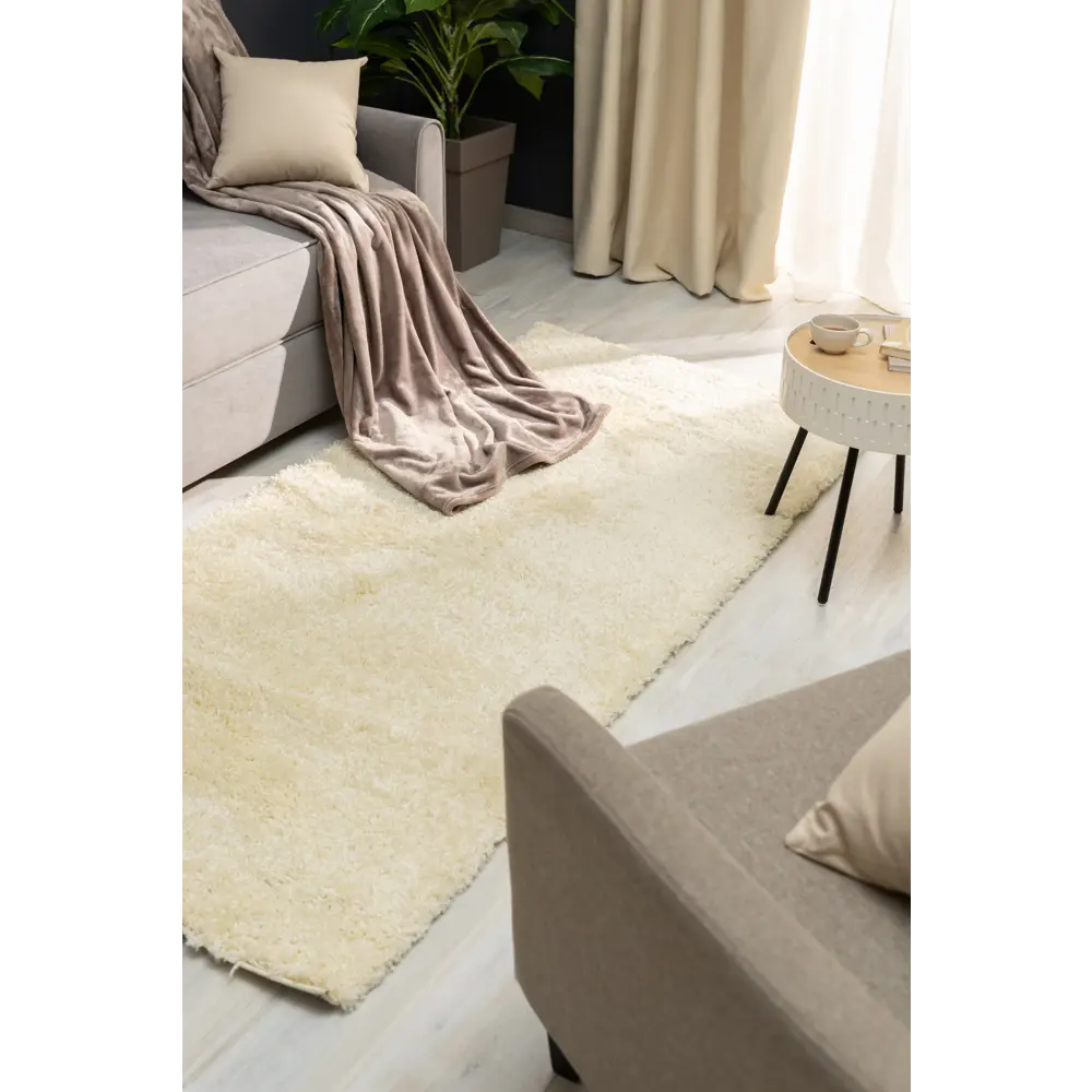 Ковер полипропилен Шагги Тренд L001 60x110 см цвет кремовый MERINOS STLM-2168475 - Вид №4