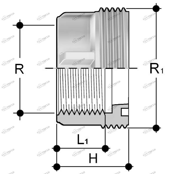 SANIT 852700210823751 Винт в части, PP-нить, для термической сварки 