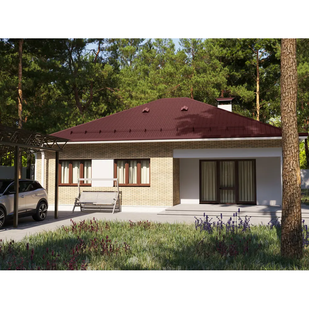 Планка карнизная 100x60 мм 2 м 0.4 мм RAL 3005 красный Santreyd STLM-2043716 - Вид №1