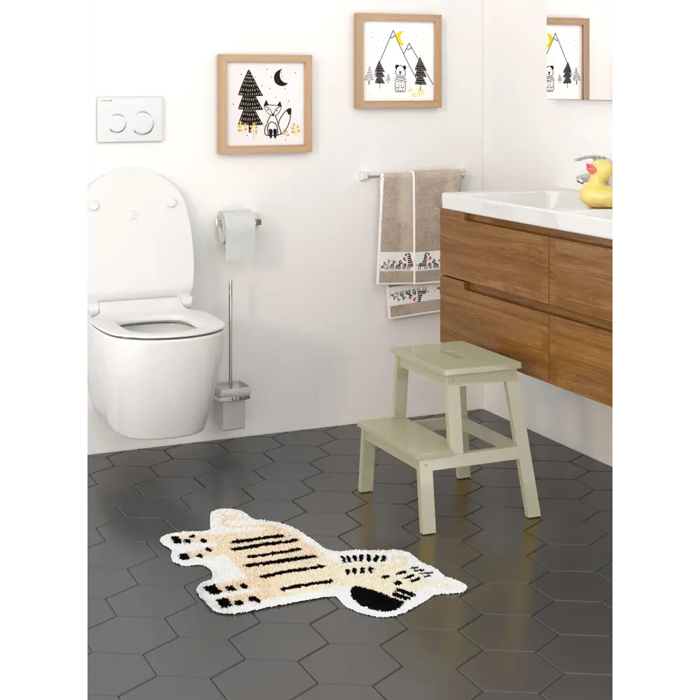 Ковер саванна микрофибра 50x80 см черно-белый Santreyd STLM-2019197 - Вид №9