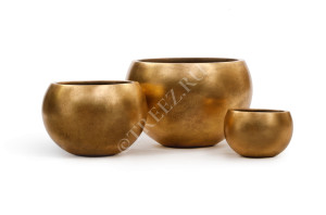 41.3318-04-016-GLD-57 Кашпо  Effectory - серия Metal - Полусфера - Сусальное золото Цветочная коллекция