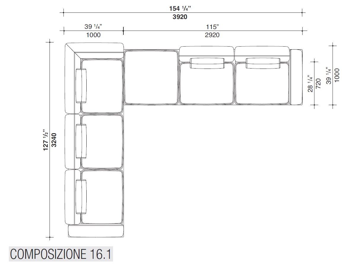 Модульный тканевый диван Lema двор ARCH-00115540 - Вид №23