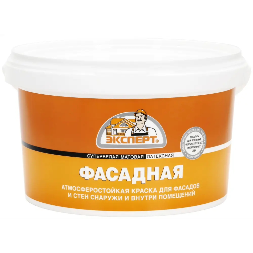 Фасадная краска Эксперт: атмосферостойкая супербелая для наружных и внутренних работ 85090142 STLM-0058639