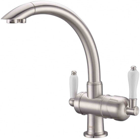 Смеситель ZorG Clean Water ZR 327 YF SATIN для кухонной мойки, сталь