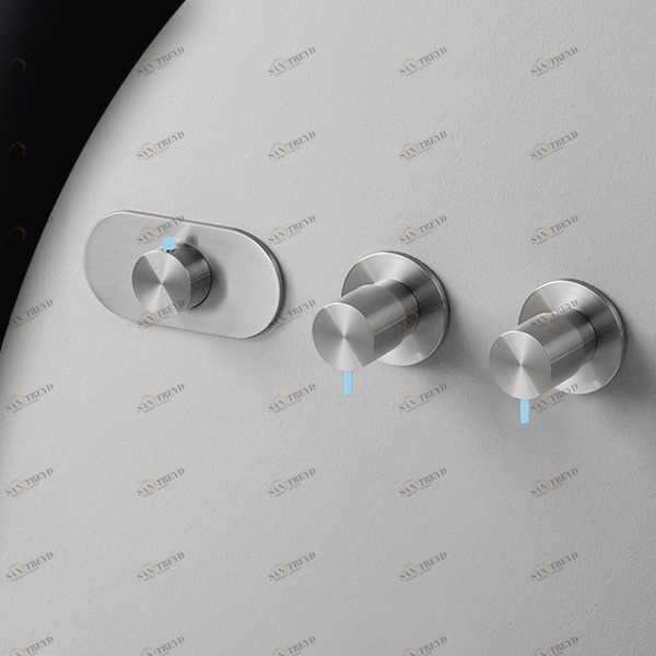 Термостат для душа матовая сталь с голубой ручкой Toki Radomonte TKI55SCIL27