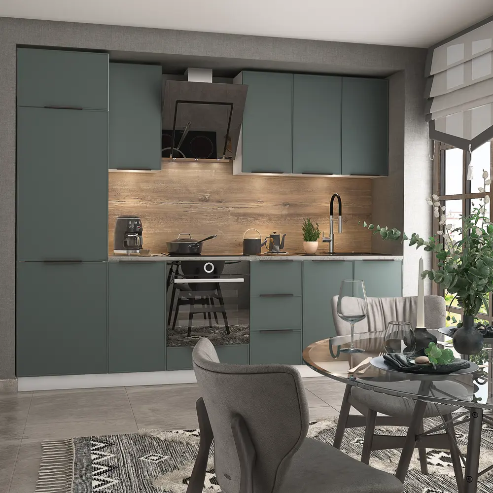 Фасад кухонного шкафа Инта 29.7x76.5 см KONSENSA МДФ цвет зеленый Инта зелёная STLM-2187325 - Вид №5