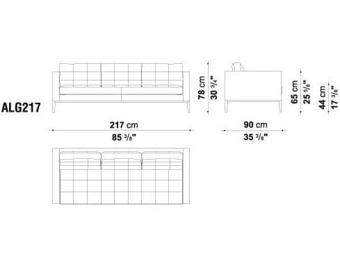 3-местный тканевый диван capitonné B&B Italia Project AC Lounge ARCH-00138542 - Вид №1