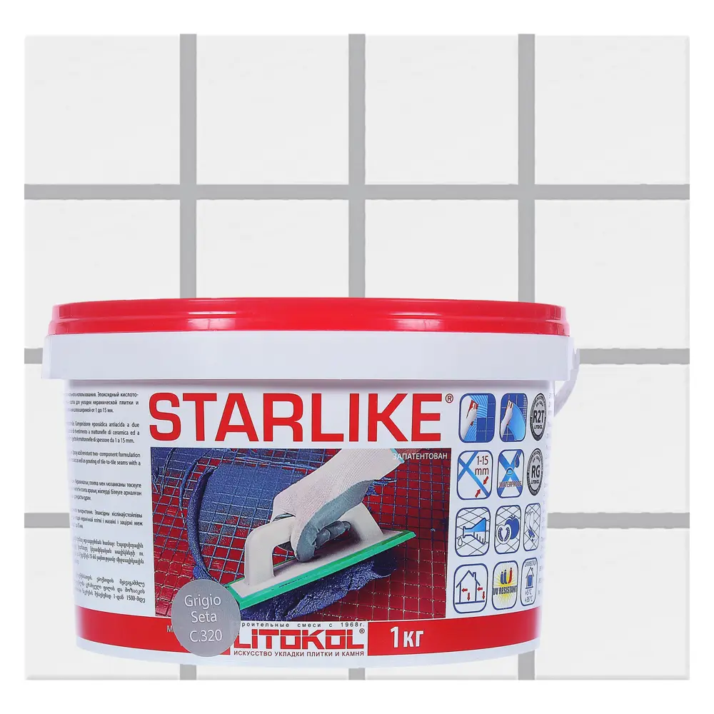 Затирка эпоксидная Starlike C.320, 1 кг, цвет серый шёлк Litokol Без серии STLM-2194837